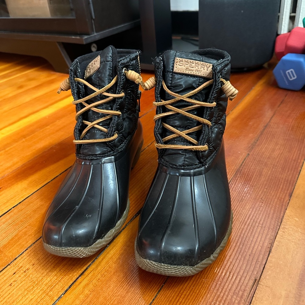 Black Sperry Duck Boots